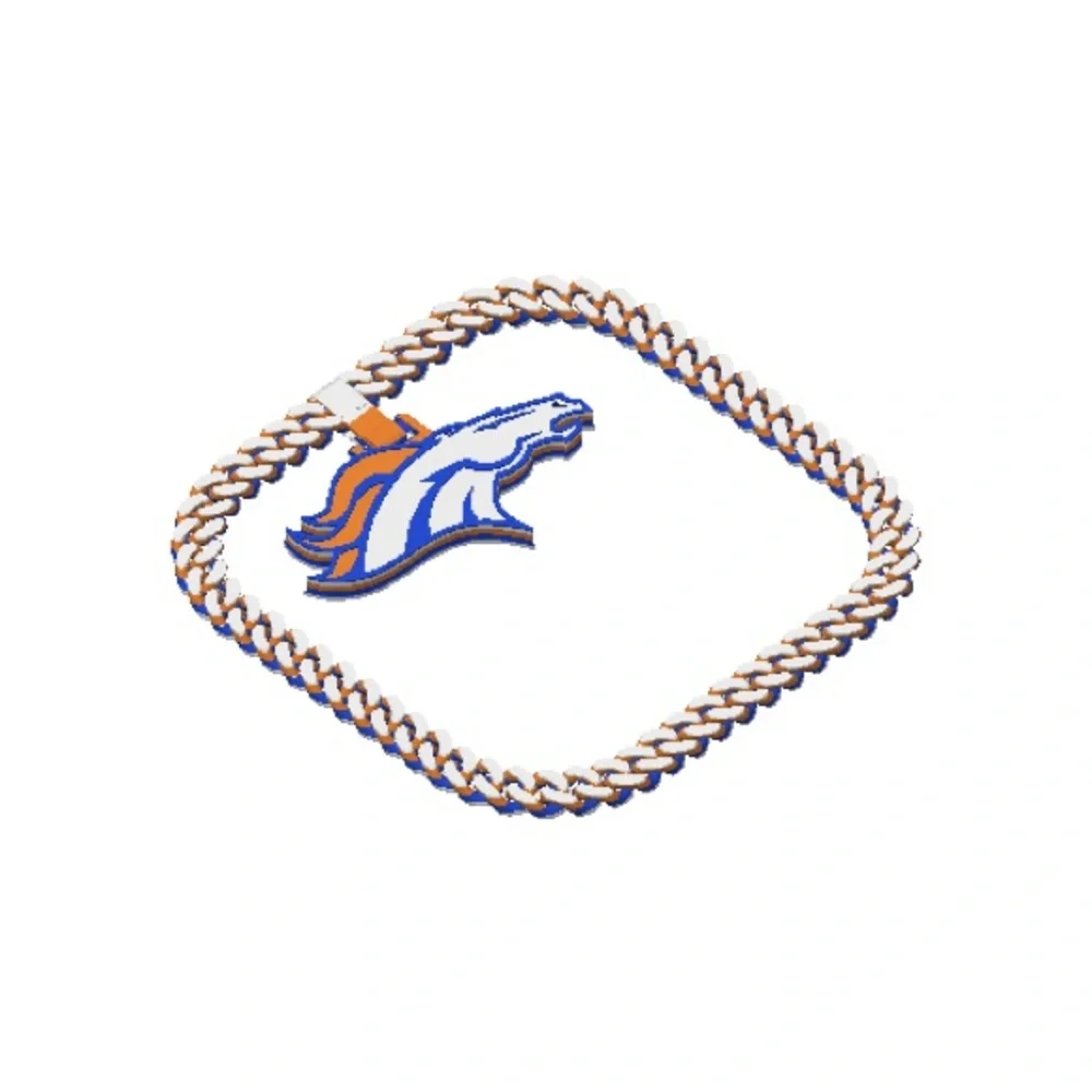 NFL Broncos Blue and Orange Chain Necklace - Picture 3 of 3